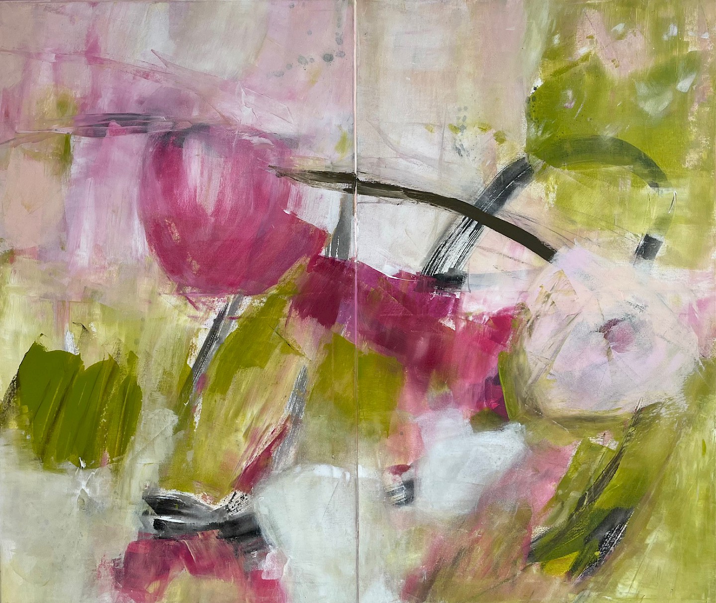 Andrea von Coburg, "spring rush", acrylic on canvas, 2021
