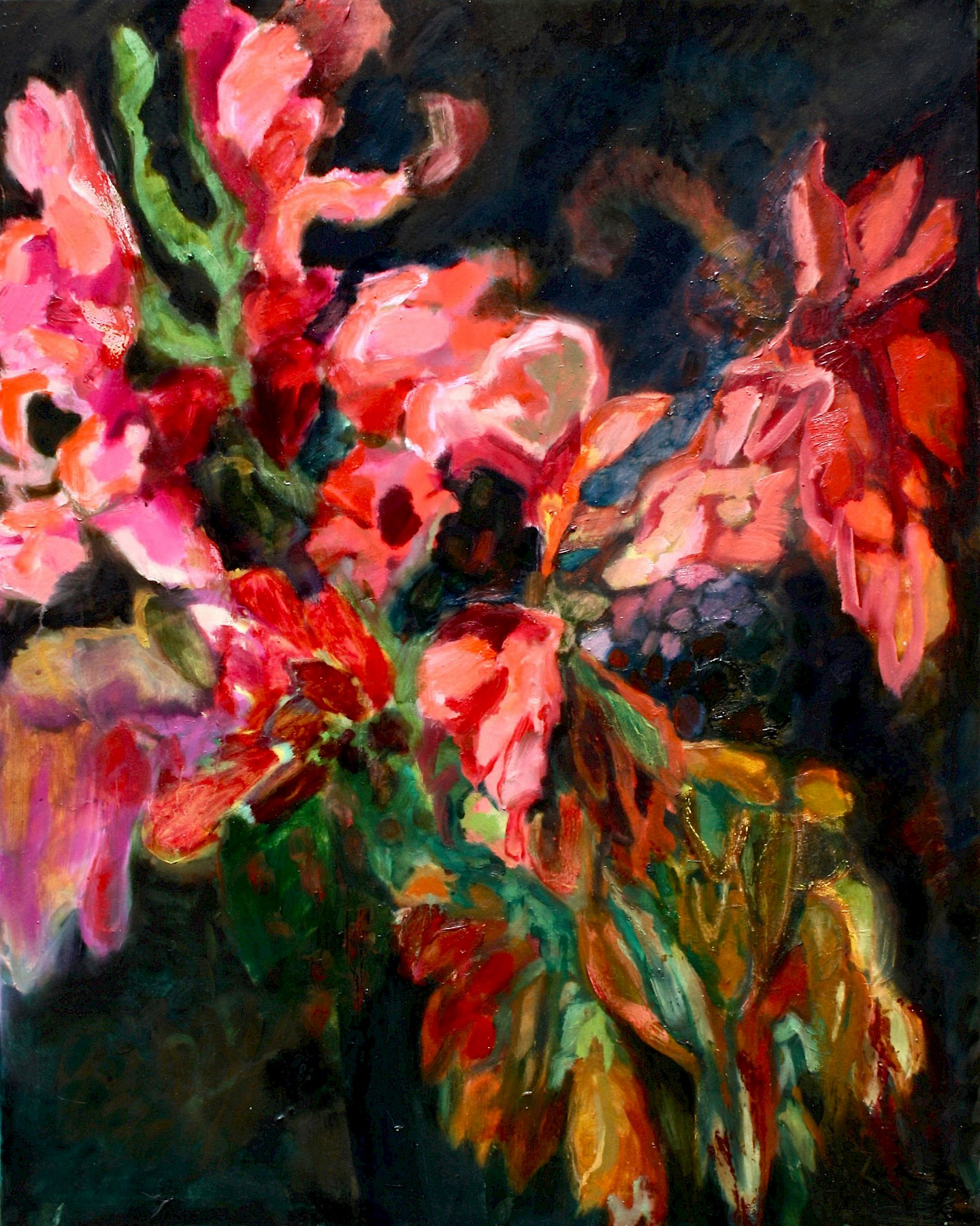Isabelle Chretien-Brocker, Beautiful flowers, oil on canvas, 100 x 80 cm, 2019