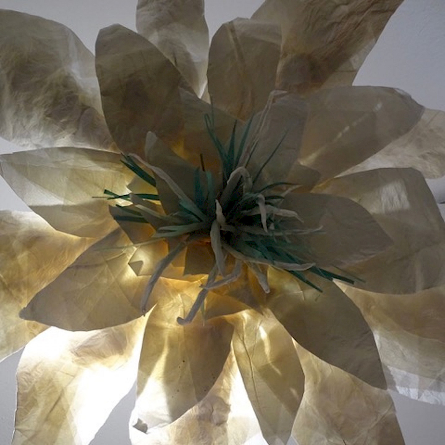 Flower object, paper, 100 cm diameter, 2023, Marianne Schweigler