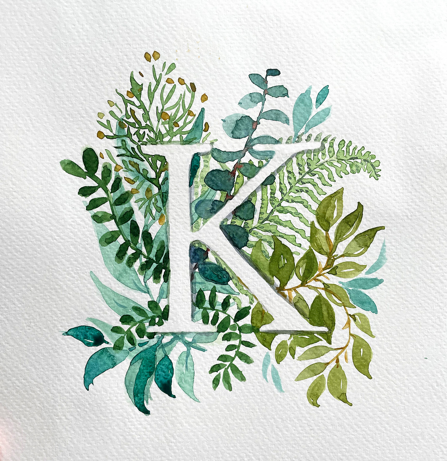 Monogram with leaves