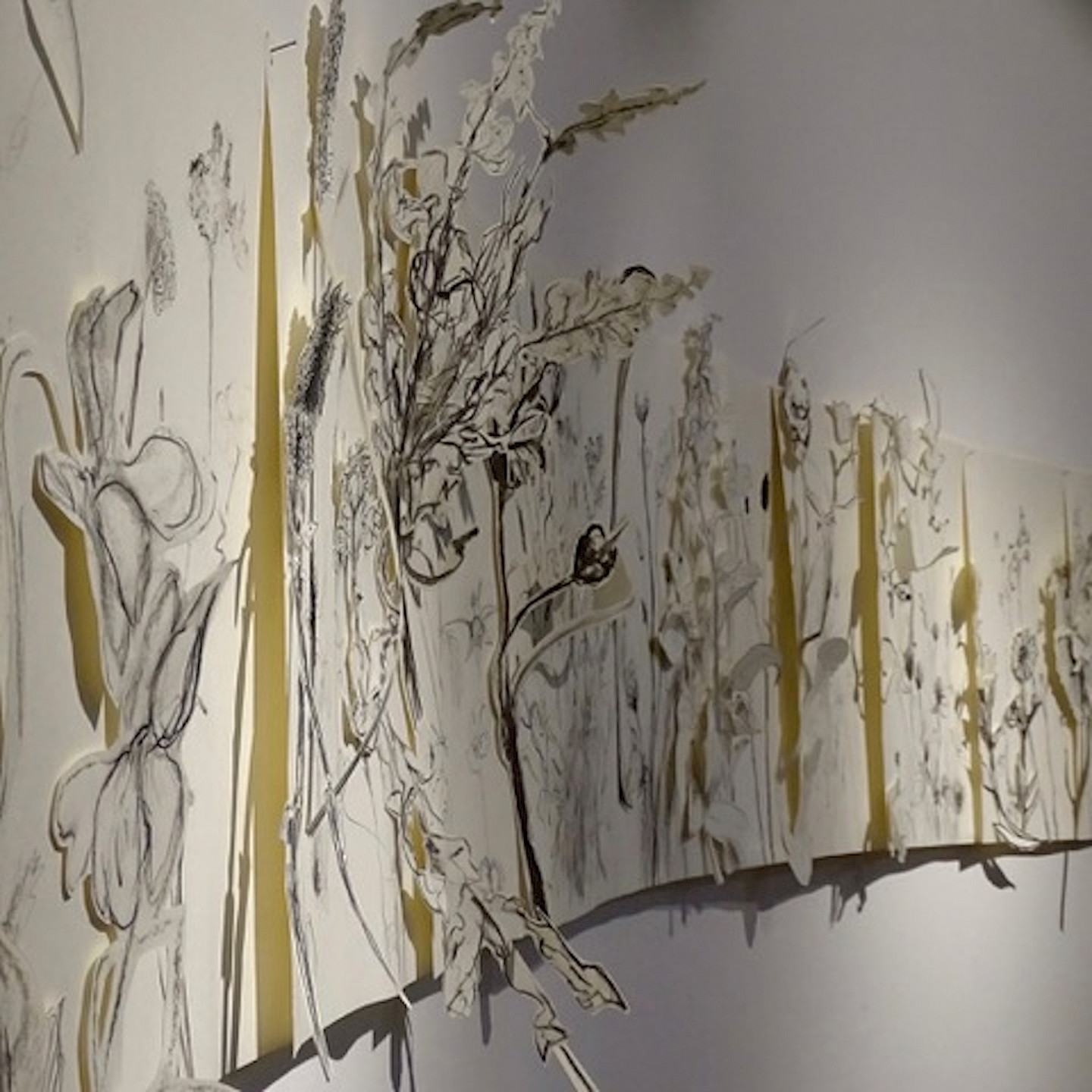 Flower Frieze, Drawing / Paper Collage, 42 x 250 cm, 2023, Isabelle Chrétien-Brocker