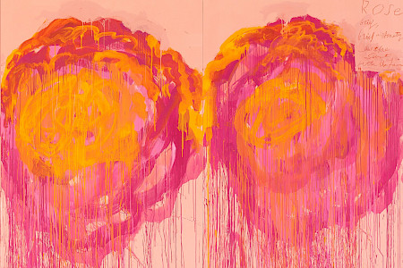 Malerei mit abstrakten Rosen in Pink