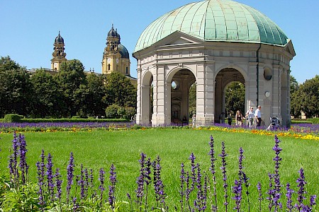 The Hofgarten in Munich, when the flowers are in bloom