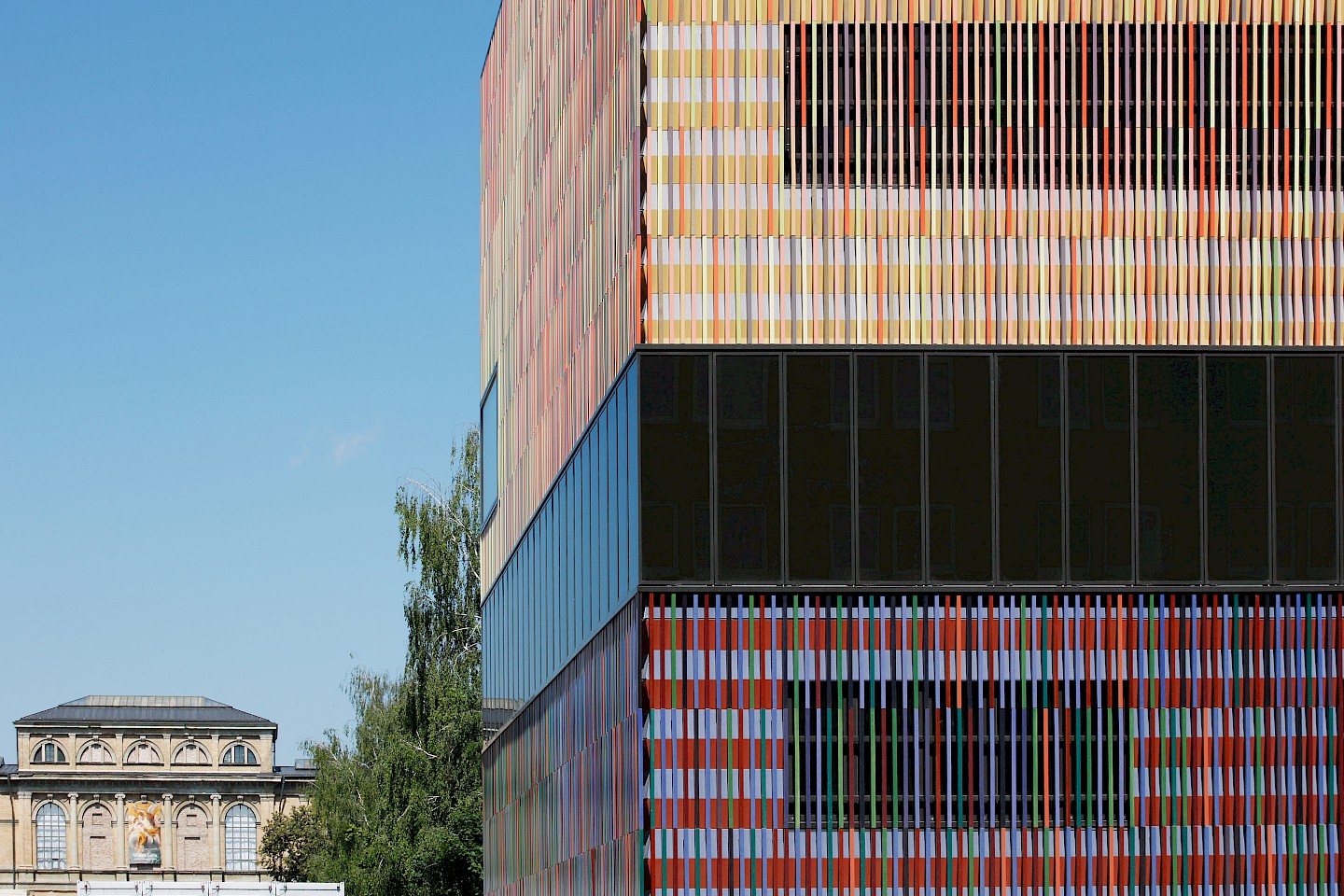 Exterior shot of Museum Brandhorst with colorful facade