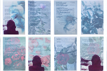 Me & the world  – Roses. Photo, print and wax, 45 x 160 cm, 2023, Edith Steiner